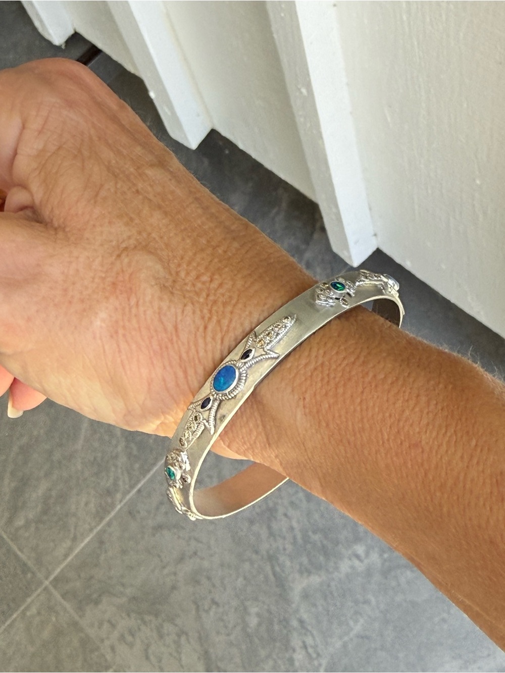 Armenta Silver Bracelet with opal and diamonds